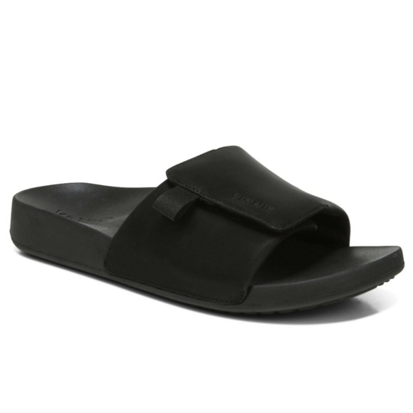 Vionic Orthaheel Keira Black Synthetic Platform Comfort Summer Slide Sandals 9 - Picture 1 of 8